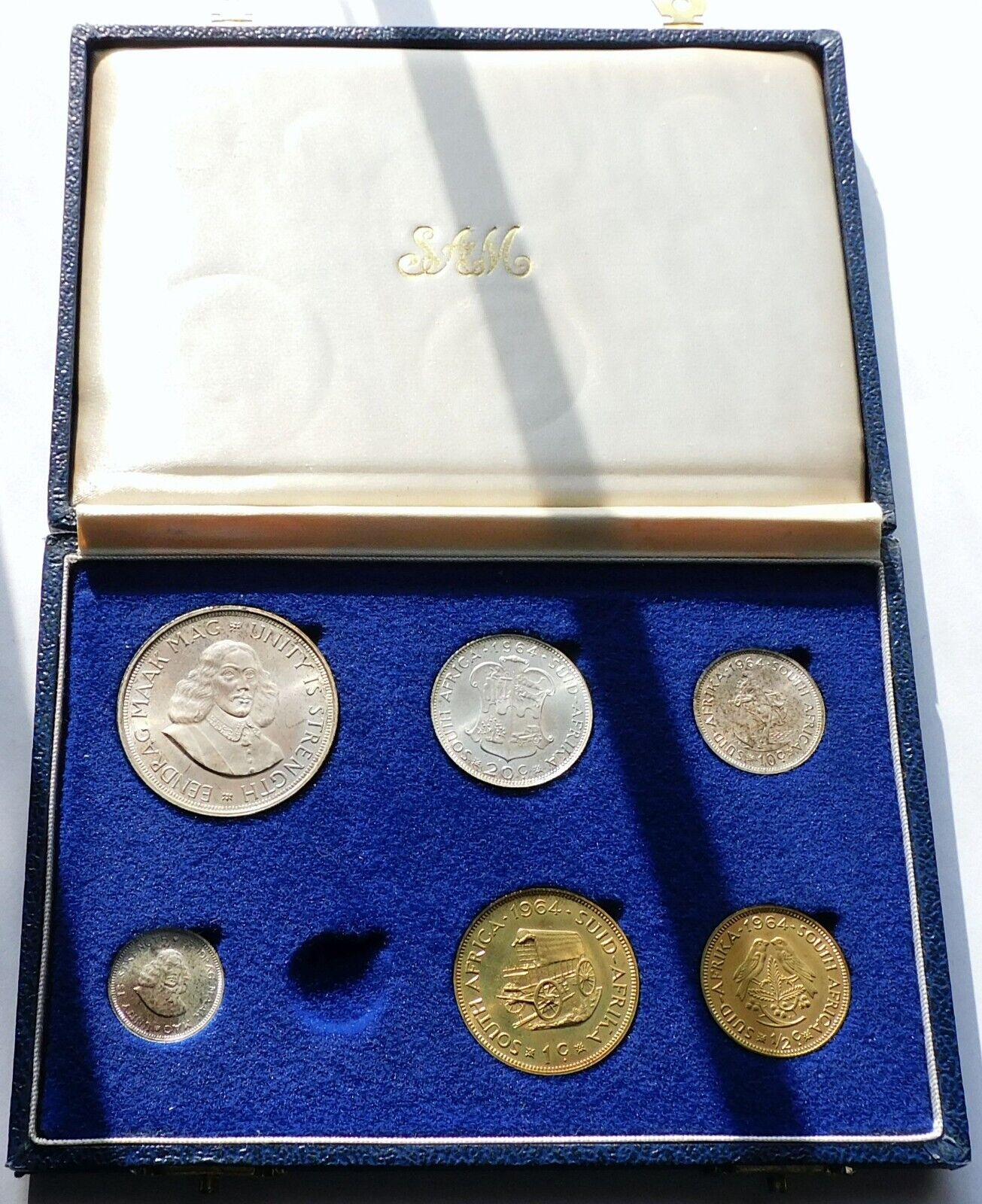 1964 South African Proof Set That Includes 4 Silver Coins In Sam Case