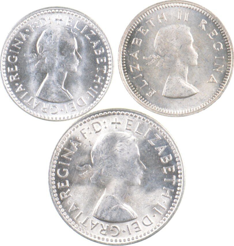 1960 Australia 3 Pence 1959 South Africa 3 Pence 1961 Australia 6 Pence *522